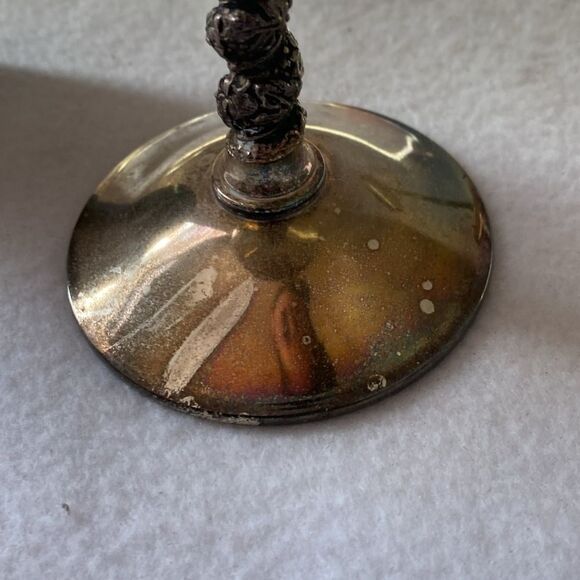 Valero Champagne cocktail Wedding Wine Silver Cup Glass Grape Twist 3 spain goth - Picture 5 of 10